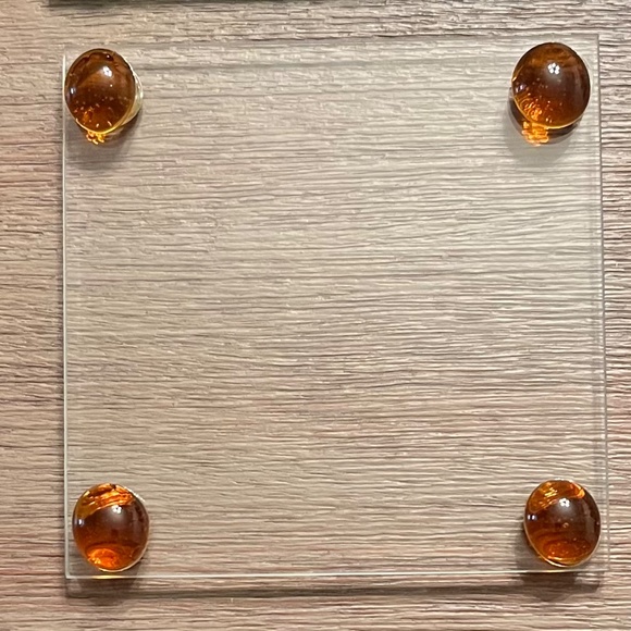 Clear Glass Coasters with Colorful Fused Glass Corners, 4" x 4" - Picture 4 of 9